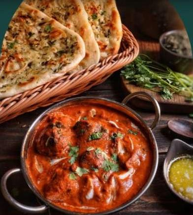Butter chicken with fresh naan